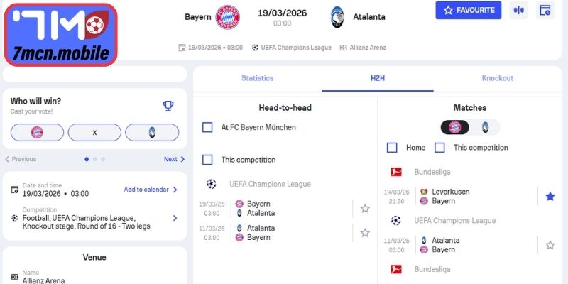 Dự đoán tỷ số trận đấu Bayern Munich vs Atalanta (03:00 19/03, C1)